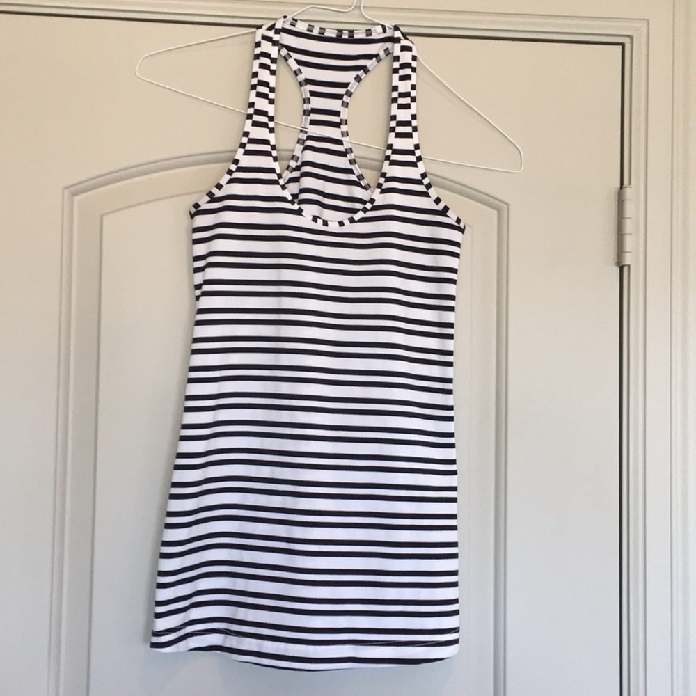 Lululemon Black/White Stripe Racerback